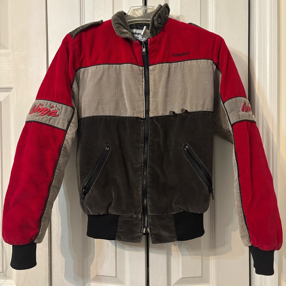 Red and 2 Tone Gray Kawasaki Ninja Jacket-Kids’Small